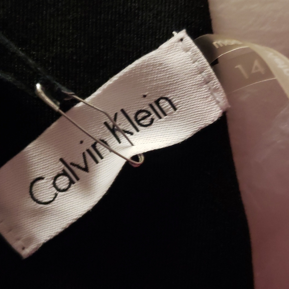 Calvin Klein  b7c blk/wht/ citron Dress Size 14 - Picture 9 of 16